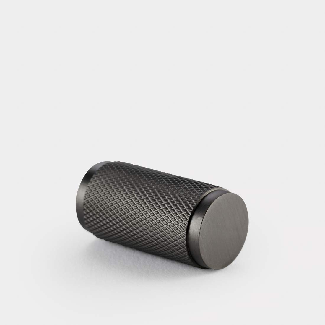 Pushka Home Brushed Brass Knurled Cylinder Cupboard Drawer Cabinet Pulls (Grey)
