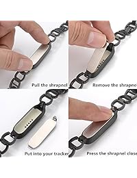 cuzow Metal de acero inoxidable pulsera de eslabones correa de reloj de reemplazo para Fitbit Flex 2
