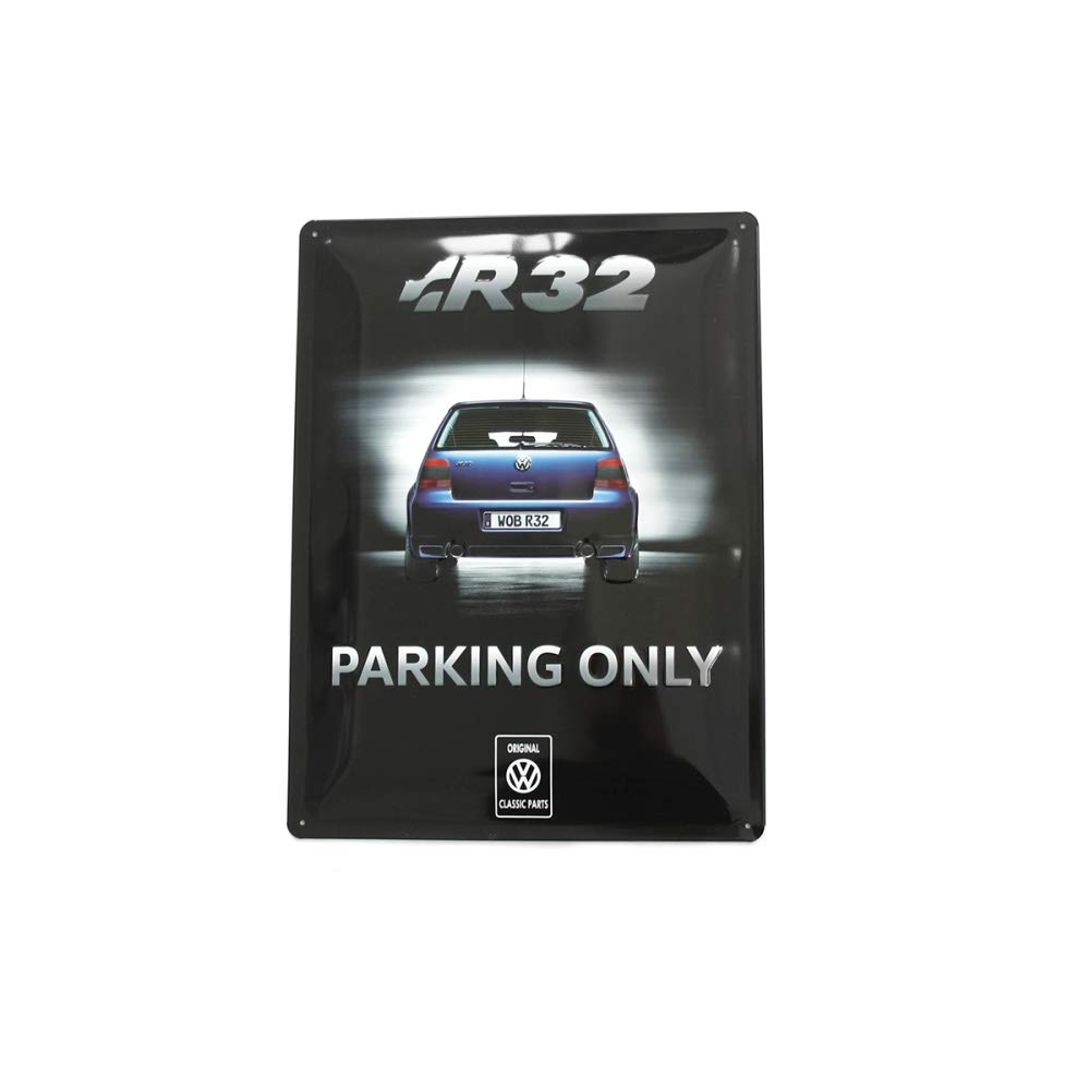 Volkswagen ZCP902996 Sign R32 Parking Only Metal Sign Rear View 30 x 40 cm Accessories