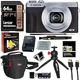Canon PowerShot G7 X Mark III 20.1MP 4K Digital Camera (Silver) with 4.2X Optical Zoom Lens 24-100mm f/1.8-2.8 Silver 3638C001 with 64GB Memory, Tripod, Camera Bag, HDMI Cable, Cleaning Kit Bundle 