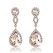 Miraculous Garden 2 Pack Gold Plated Crystal Rhinestone Teardrop Drop Dangle Earrings Bracelet Jewelry Set for Women