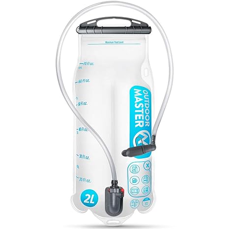 Trinkblase mit großem offenem Design, OutdoorMaster BPA&PVC-frei Wasserblase 1.5L/2L/3L Trinkblase Interner Stabilisator für 