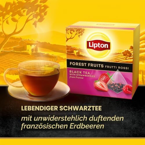 Forest Fruits Schwarztee Erdbeere Pyramidenbeutel 20 Teebeutel