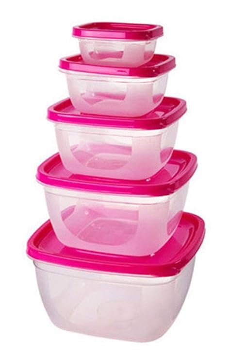 Elezay - Juego de 5 recipientes de plástico para alimentos ...