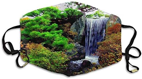 Sunrem Polyester Mouth Mask, Tree Waterfalls Printed Mask Neutral Mask for Men and Women Polyester Dust-Proof Breathable Mask