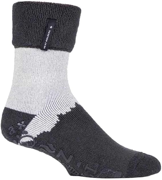 HEAT HOLDERS Mens Turnover Warm Thermal Fleece Lined Bed Socks with