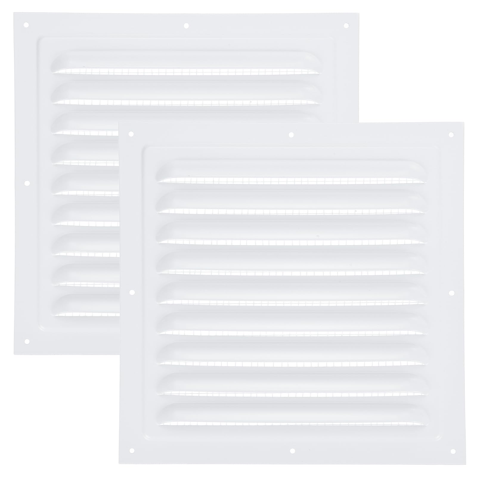 PATIKIL Attic Vent Cover 8 x 8 Inch, 2 Set Aluminum Alloy Gable Vent Grille, Screen Mesh, for Exterior Wall HVAC Kitchen Bathroom