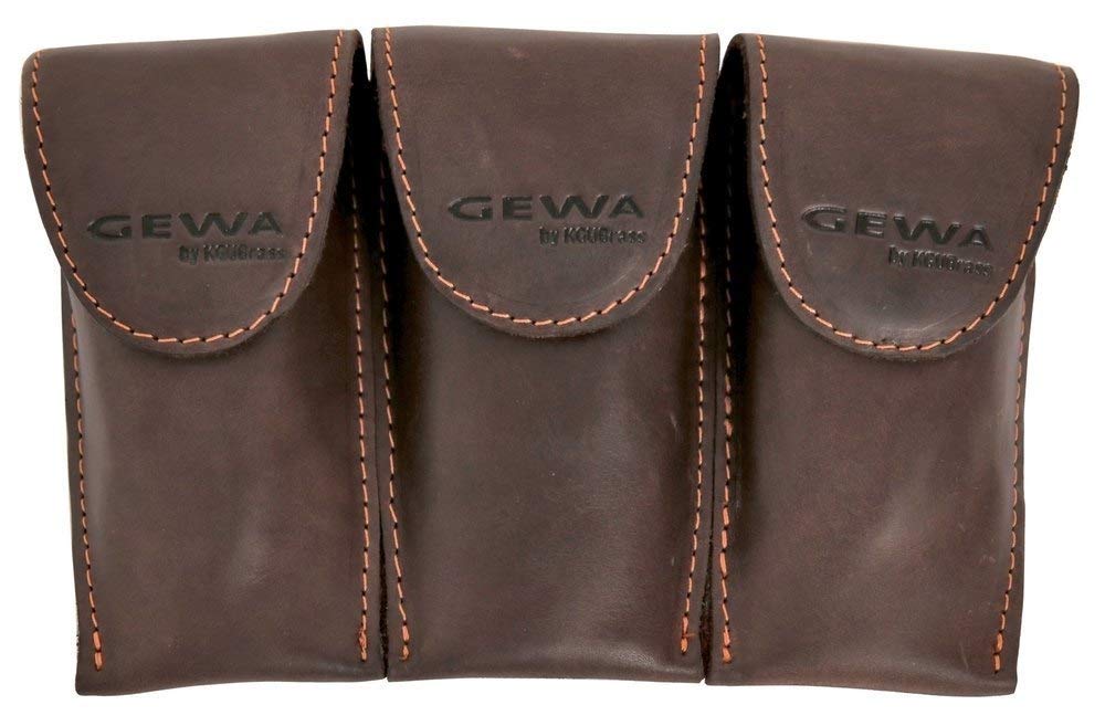 GEWA Mundstücktasche Crazy Horse Posaune braun für 3 Mundstücke
