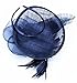 Womens Fascinators Hat with Headband Navy Blue