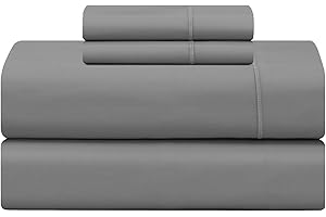 FEATHER & STITCH NEW YORK Feather & Stitch 500 TC King Size 4pc Damask Bed Sheet Set, 100% Soft Cotton Breathable Bedsheets, 18" Deep Pockets Sateen Weave Striped Bedding Mattress Resort Hotel Luxury Decor - (Charcoal Slate)