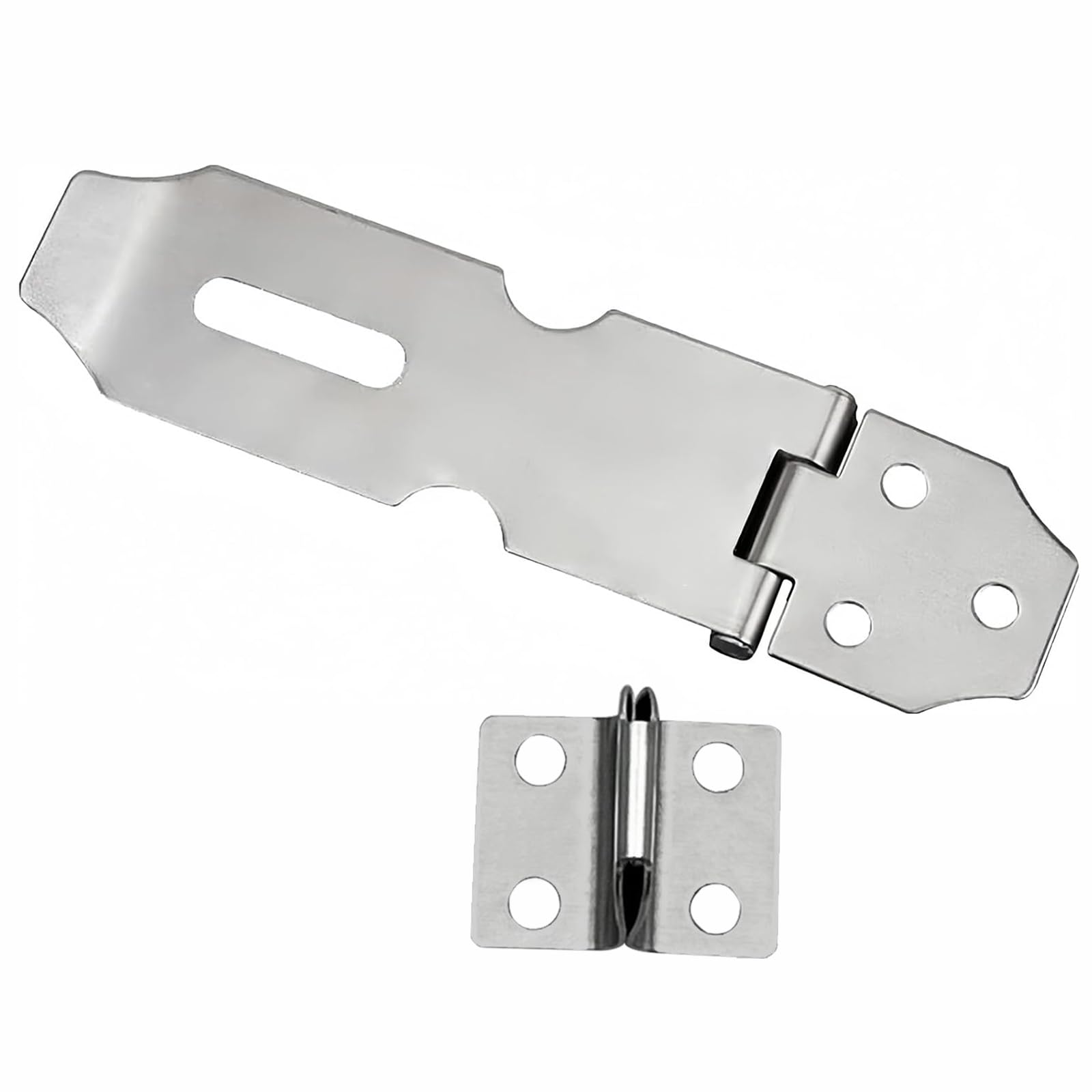 MACHSWON Stainless Steel Padlock Hasp 2 Inch Door Latch Padlock Security Hasp Catch Staple Shed Clasp with Screws for Door Window Cabinet Pet Cage Crate Fitting Accessories