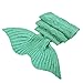 LAGHCAT Mermaid Tail Knit Crochet Blanket for Adult, Oversized Sleeping Blanket, Wave Pattern (Mint Green, 71