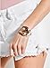GUESS Women's Stainless Steel Leather Logo Watch, Color: Tan/Rose Gold-Tone (Model: U0895L9)