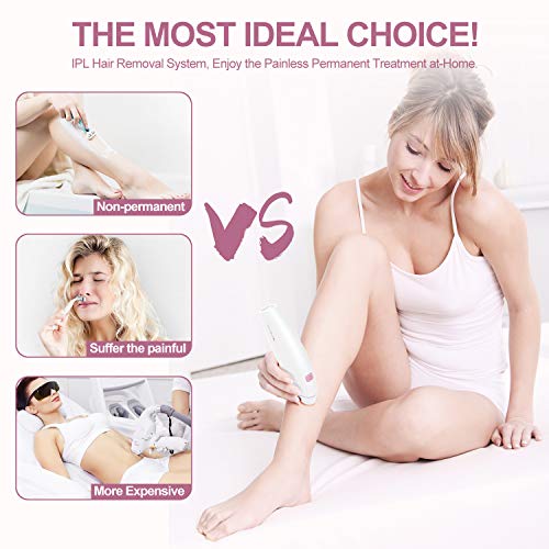 Hair Removal, IPL Hair Remover For Women/Men Permanent Painless Facial Body Leg 500000 Flashes Manual & Auto With 5 Energy Level - Thumbnail 7