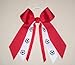Soccer Hair Bows - Made in the USA, Avail in Many Colors, White Pony Bands