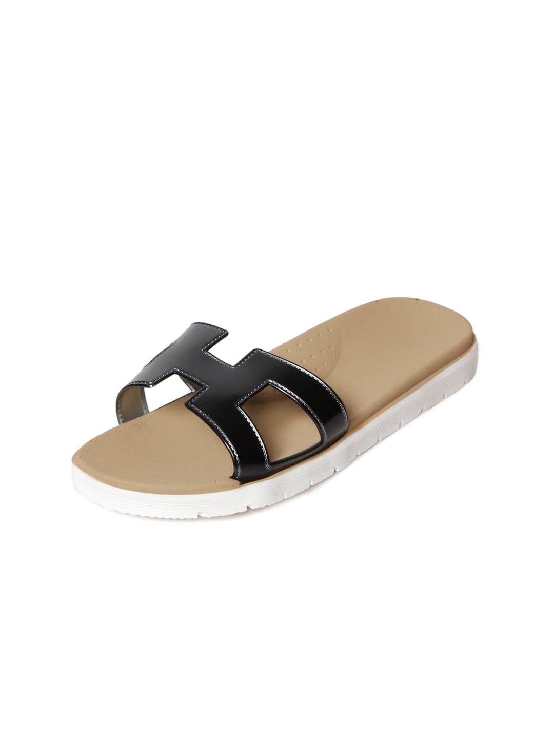meriggiare women black synthetic flats