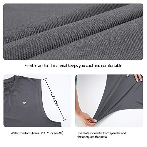 Roadbox Men's 3 Pack Performance Sleeveless Workout Muscle Bodybuilding Tank Tops Shirts - Thumbnail 5