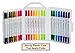 24 Marker Pen Set with Double Tips 1 Broad, 1 Fine. Superior Quality Water Based Markers with Most Popular Colors. Great For Adult Coloring Books, Watercolor Art. Convenient Carrying Case