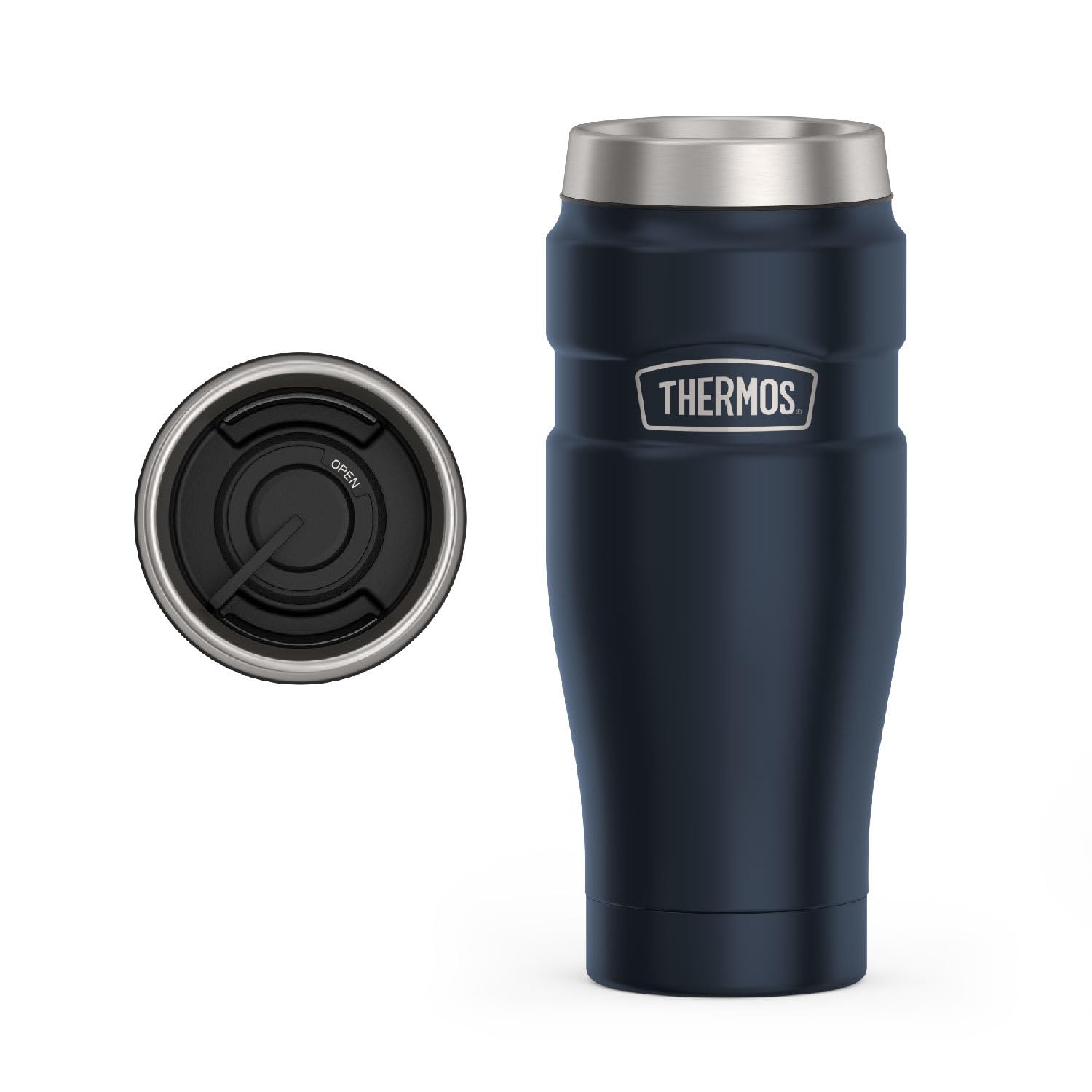 Photo 1 of * has a few coffee stains on the rim*
THERMOS Stainless King Vacuum-Insulated Travel Tumbler, 16 Ounce, Midnight Blue
