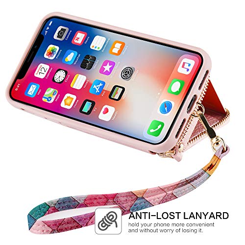 image for ZVE Case for Apple iPhone Xs and iPhone X, 5.8 inch, Zipper Wallet Cas