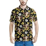 HUGS IDEA Sunflower Cow Print Men's Outdoor Sport