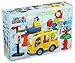 Play Build School Bus Building Blocks Set – 29 Pieces – Includes Vehicle, Bus Stop, Gas Station, Traffic Light, 3 Minifigures & Accessories – Recommended for Boys & Girls Ages 3+
