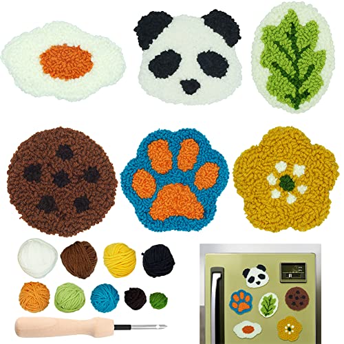 Punch Needle Kit for Beginners Adults Kids Easy Punch Needle Embroidery Kit Tool Threader Fabric Hoop Yarn Rug Tufting Coaster Art and Crafts