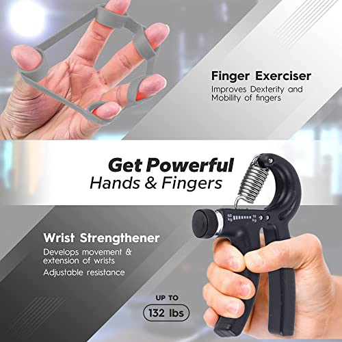 VHawk Forearm Wrist Roller Wrist & Forearm Strengthener with Finger
