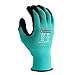 Tarantula Nitrile Coated Safety Work Gloves for General Purposes, Lightweight Work Gloves, 13 Gauge Mint Green Polyester Shell, Black Sandy Nitrile on Palm and Fingers, 12 Pair per Pack