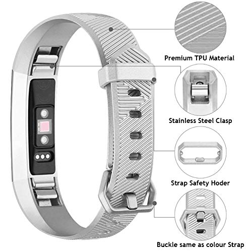 Welltin Bands Compatible with Fitbit Alta/Alta HR for Women and Men(4 Pack), Classic Soft Silicone Sport Strap Replacement Wristband for Fitbit Alta/Alta HR/Fitbit,Small Large