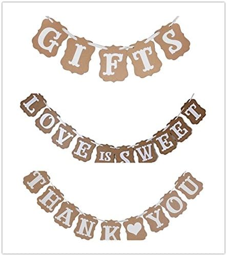 Love is Sweet, Thank You, Gifts Vintage Wedding Party Bunting Banner Rustic Garland Photo Booth