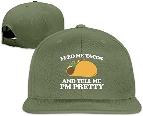 TTINTZ Feed Me Tacos &amp; Tell Me I'm Pretty Adjustable Flat Baseball Cap/Hat For Unisex