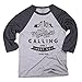 Superluxe Clothing Mens The Mountains are Calling and I Must Go Unisex Raglan T-Shirt, Grey/Charcoal Triblend, Medium