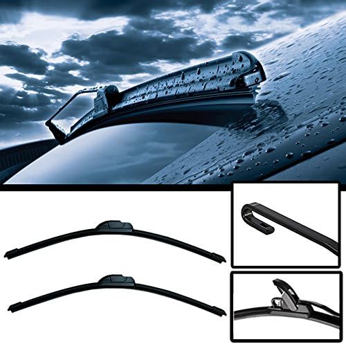 Native Gear Combo All Season Windshield Wiper Blades J / U Hook Bracketless Driver Passenger After Market Universal Auto Car Truck SUV Van (17" + 21")
