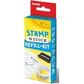 Trodat Stamp 'N Stick Refill Kit - Continue The Use of Your Stamper and Personalise Kids Uniforms &amp; Belongings for Years to Come &ndash; Features Iron On Fleece, 40 Stickers and Black Textile Ink Pad