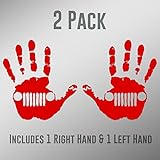DD902R 2-Pack Jeep Wave (1 Right, 1 Left Handed) Decal Sticker | 5.5-Inches Wide | Premium Quality Red Vinyl Decal