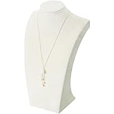 Coward Necklace Bust Stand for Selling Show, Beige Velvet Necklace Jewelry Display Holder for Home Use or Store Shop Show (11" Hight)