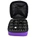 FLYMEI 16-Bottle Essential Oil Carrying Case - With Foam Insert, Inside Pocket and Handle - Strong Double Zipper - Contain 5ml,10ml,15ml Bottles - Purple