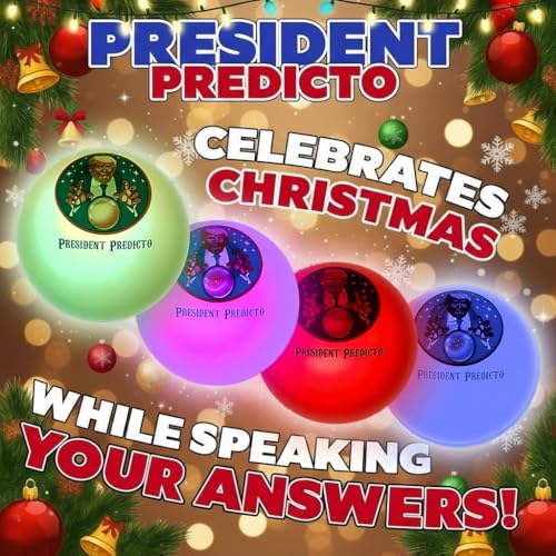 Talking President Predicto Fortune Telling Ball - Lights Up & Trump Talks - Ask Questions & Hear Donald Answer - Funny White Elephant Gifts for Men - Trump Christmas Merchandise, Gag Gift