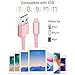 QSSTECH iphone Charger 3PCS 3FT 6FT 10FT Nylon Braided Lightning USB Cable Cord Charger Compatible with iPhone X iPhone 8 8 Plus 7 7 Plus 6 6s 6 Plus, iPhone 5 5s,iPad, iPod (Rose)