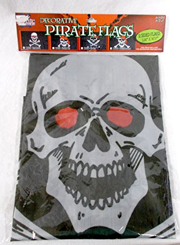 Pirate Flag Skull Crossbones Red Eyes 37 X 24 In Party Decor Nip
