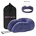 D-Jeesian Super Soft U-shaped Neck Pillow Memory Foam Head & Neck Support for Travel With Portable Carrying Bag (Dark Blue)