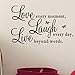 Canserin Clearance Live Every Moment,Laugh Every Day,Love Beyond Words Wall Sticker