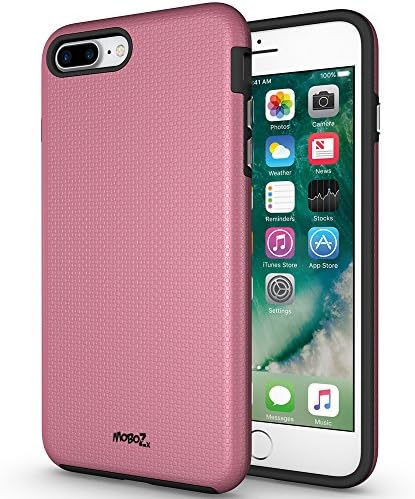 iPhone 7 Plus Case, MoboZx [Premium Grippery] Dual-Layer [Grippery PC + Flexible TPU] Slim Protective Scratch-Resistant Shock-Proof Bumper For Apple iPhone 7 Plus (Metalic Rose)