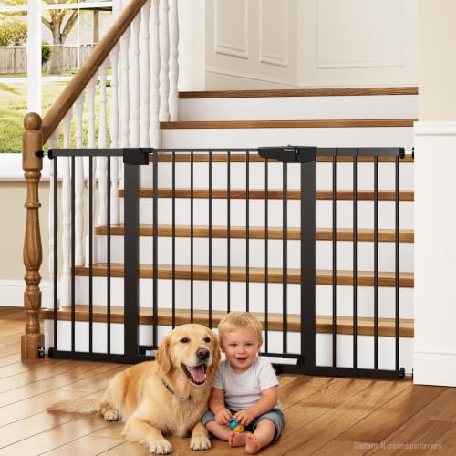 Cumbor 30-54" Extra Wide Baby Gate for Stairs & Auto Close Dog