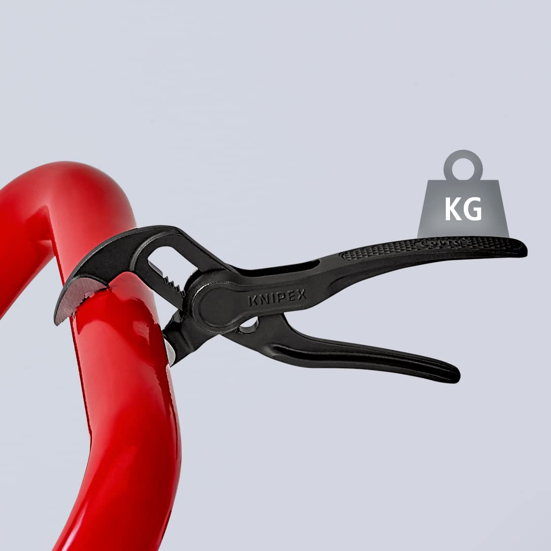 KNIPEX Cobra XS Mini-Wasserpumpenzange, 100 mm, Muttern bis 24 mm, Rohre bis 28 mm, Selbstklemm-Effekt, Rohrzange, EDC, 87 00 100 7