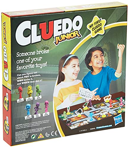 Cluedo Junior Board Game for Kids Ages 5+, Mystery Game with Classic Characters, Solve the Broken Toy Case, for 2–6 Players, Perfect Christmas Game For Families That Love Classic Games