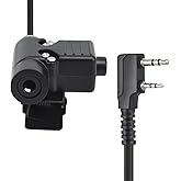 stdgove 2 Pin U94 Ptt Tactical Push to Talk Button Radio 7mm Adapter System for Baofeng Kenwood(Black, Military Wiring)