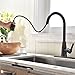 Friho Commercial High Arch Antique Brass Single Lever Lead Free Pull Down Pull Out Spray Oil Rubbed Bronze Kitchen Sink Faucet, ORB Kitchen Faucets With Deck Plate