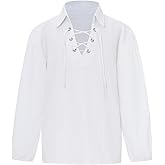 Boys Medieval Pirate Shirt Lace up Halloween Costumes Cosplay Renaissance Costumes Viking